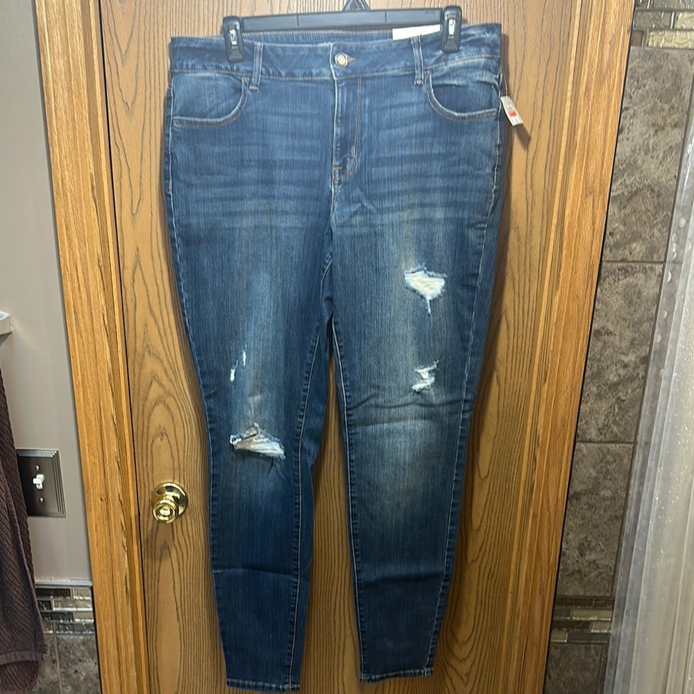 Maurices Blue Skinny Distressed Jeans
